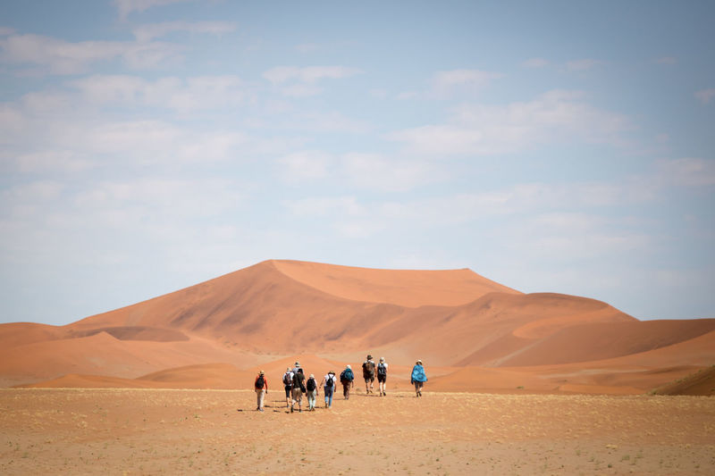 Group of people on desert