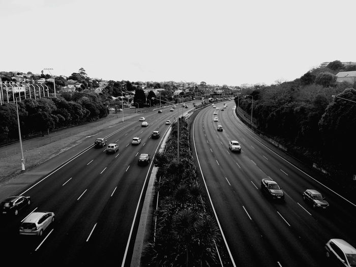 High angle view of traffic on road