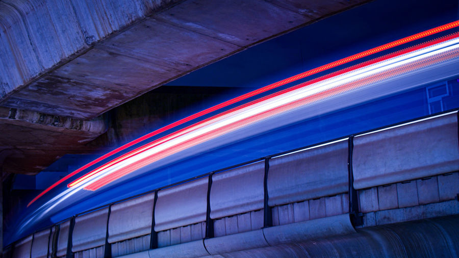 Bts skytrain light trail in cinematic style