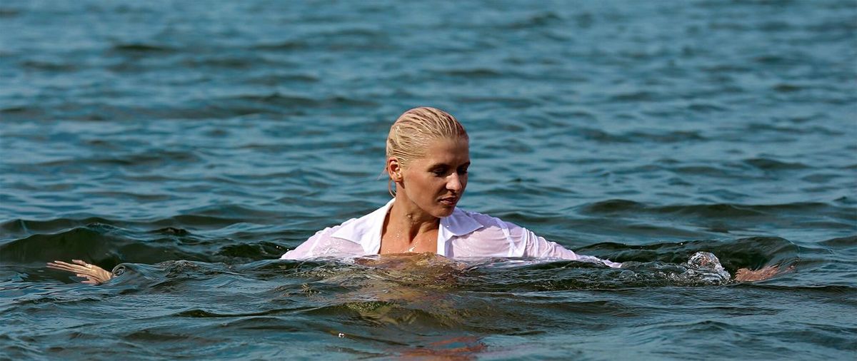 Portrait of woman in water