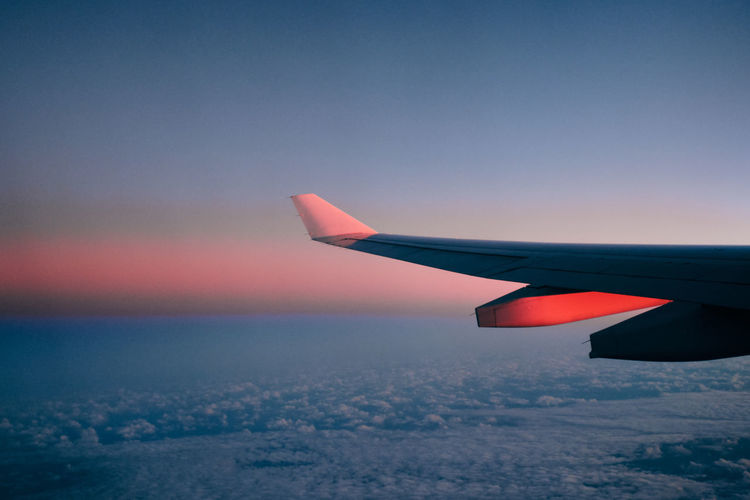 Airplane flying in sky