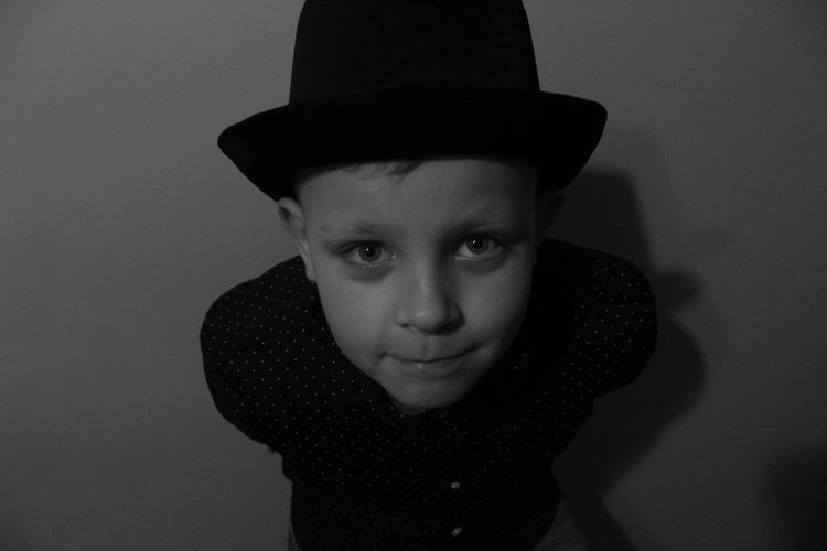 Portrait of smiling boy in hat