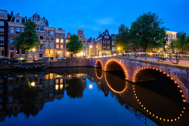 Reflection of buildings in water