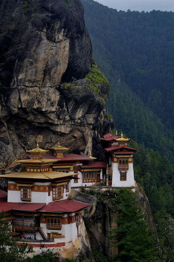 Taktsang monastery also called tiger nest is situated at 3000m altitude north of paro in bhutan. 