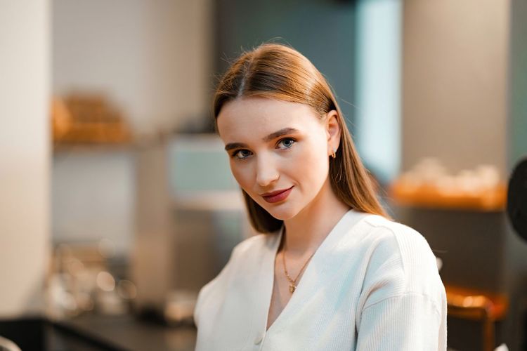 Portrait of smiling young woman