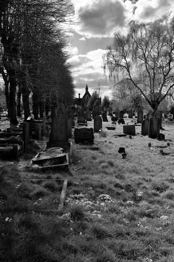 View of cemetery against sky