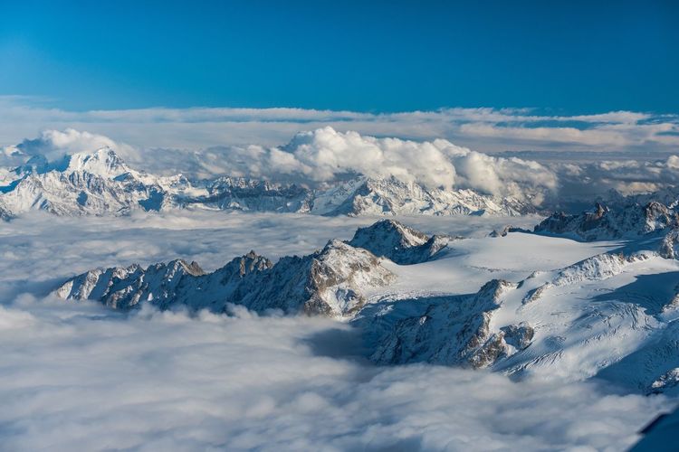 Aerial view of mountain range