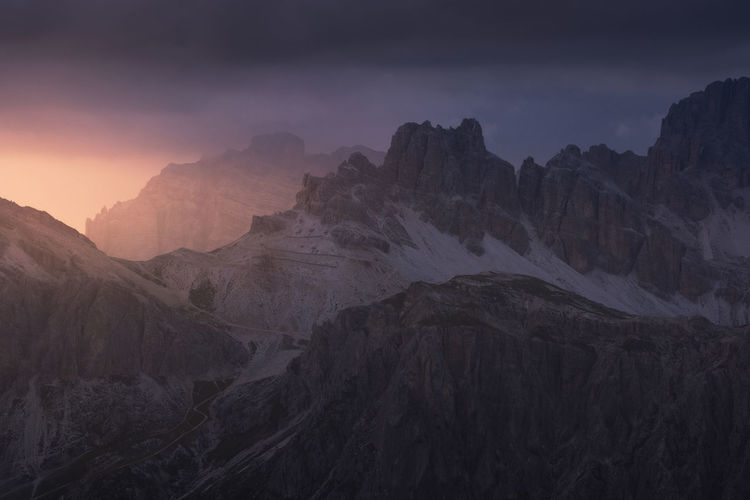Incredible landscape with the beauty of dolomite mountains, italy.