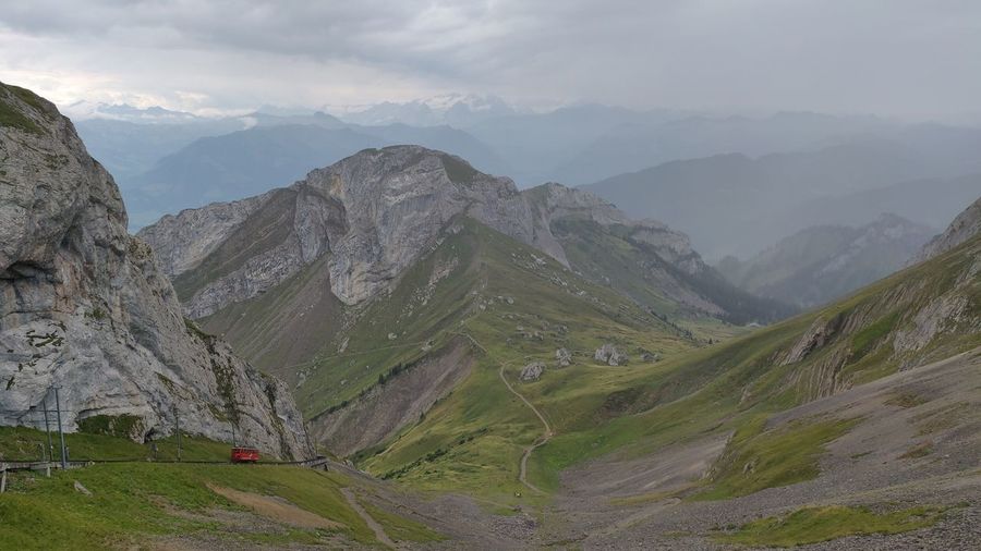 Scenic view of mountains against sky