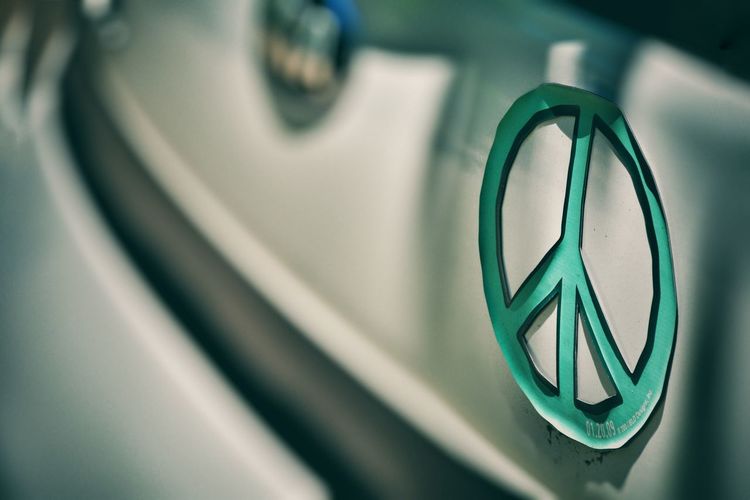 Close-up of car logo