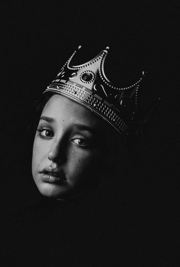 Notorious girl with crown portrait