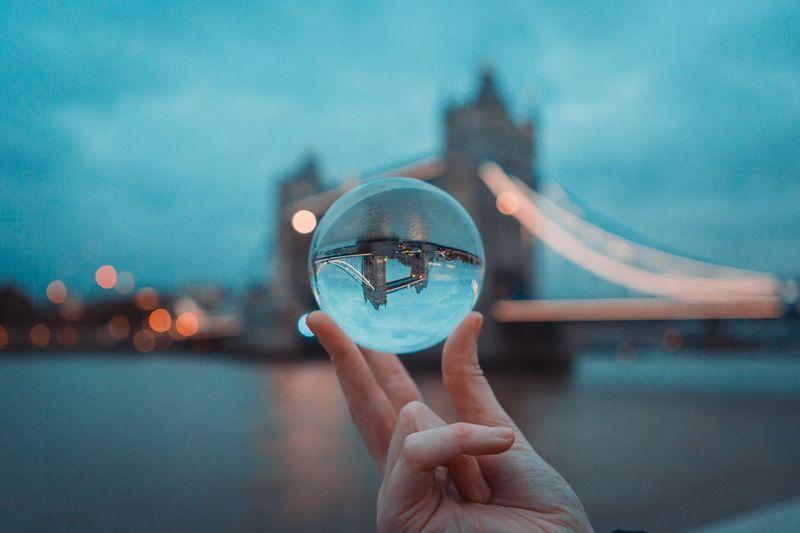Tower bridge lens ball