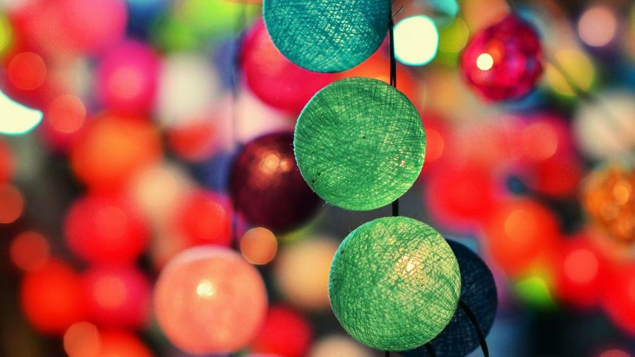 Close-up of multi colored balls 
