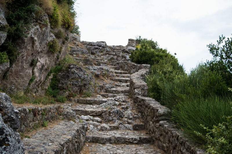 Ruined stairs of a greek medieval castle