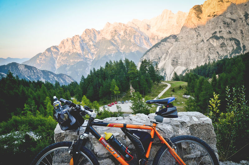 Cars parked on mountain