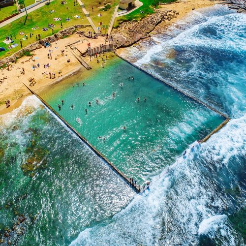 High angle view of swimming pool