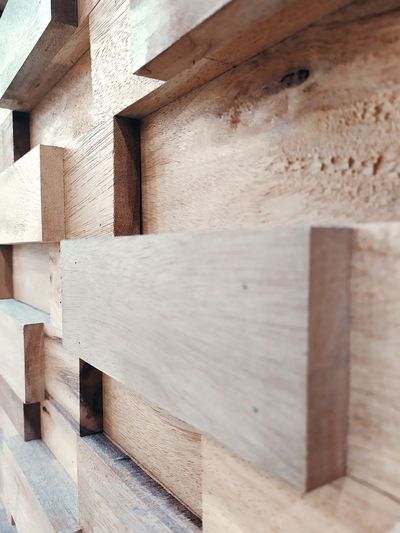 Full frame shot of wooden wall in building