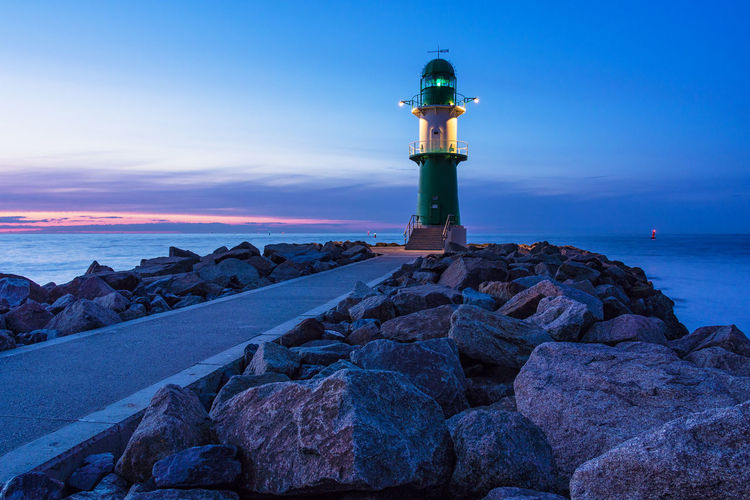 View of lighthouse at seaside