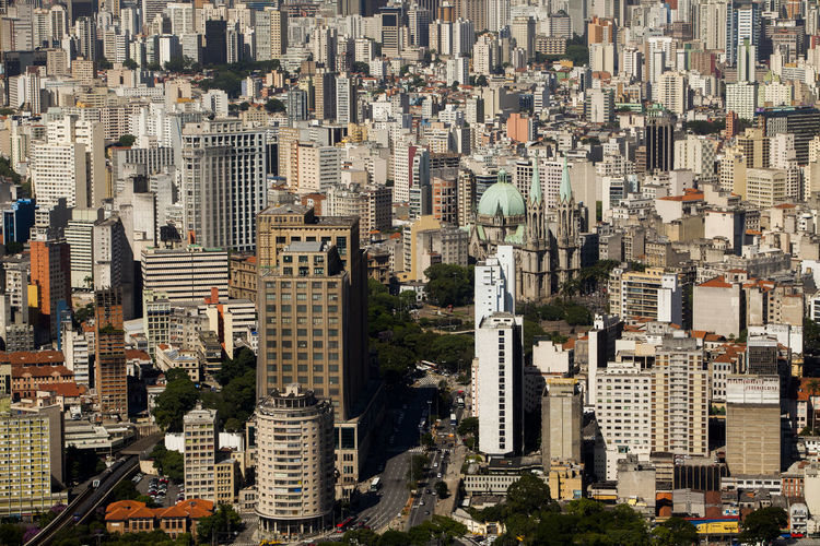 Sao paulo brazil city aerial view. high quality photo
