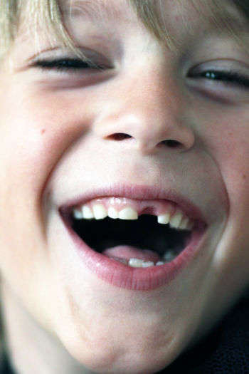 Close-up portrait of happy boy