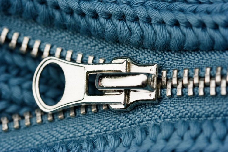 Close-up of zipper