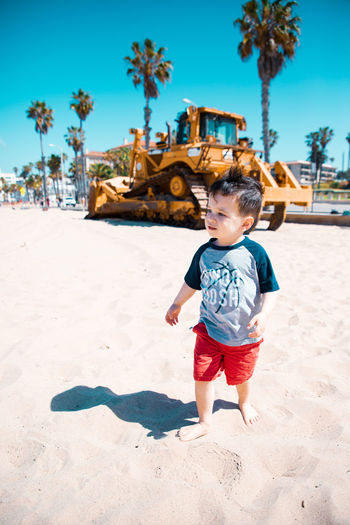 Full length of boy on beach