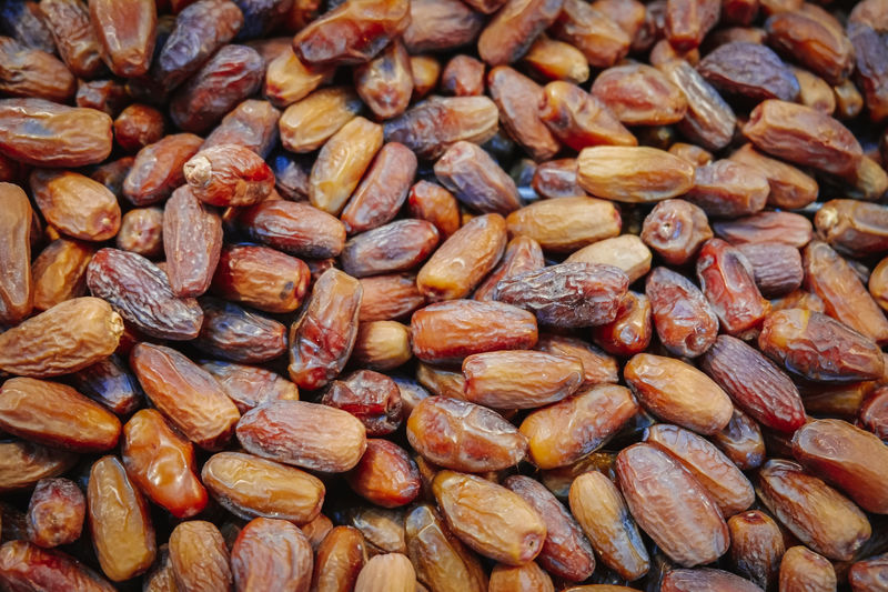 Heap of dried organic dates fruit
