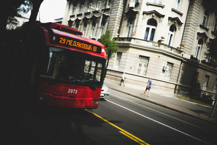 Traffic on road in city