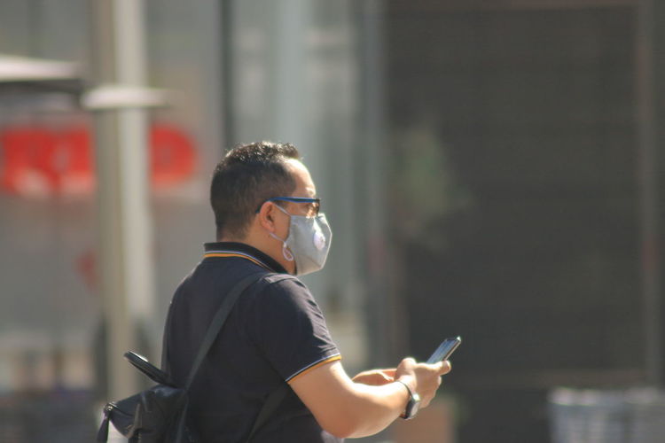 Man using mobile phone