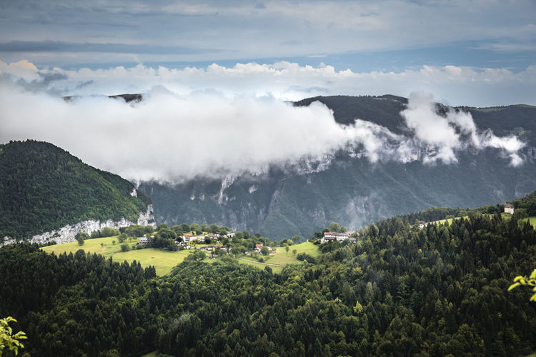 Scenic mountain landscape above asiago, vicenza, italy