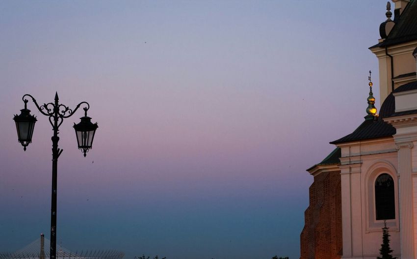 Low angle view of street light against clear sky