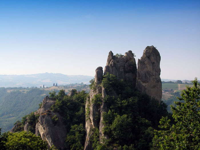 The pinnacles of rocks stand out in the park of sassi di roccamalatina