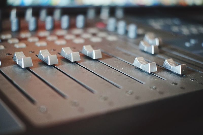 Close-up of sound mixer