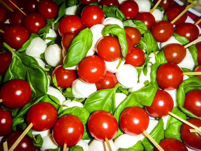 Close-up of caprese salad