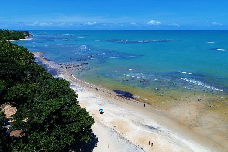 High angle view of sea against sky