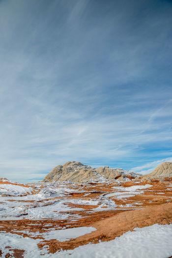Winter at white pocket, vermilion cliffs, in northern arizona
