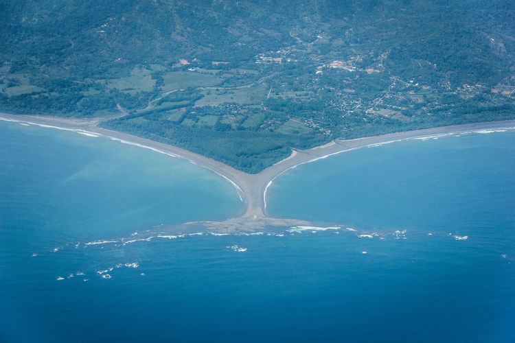 Aerial view of blue water