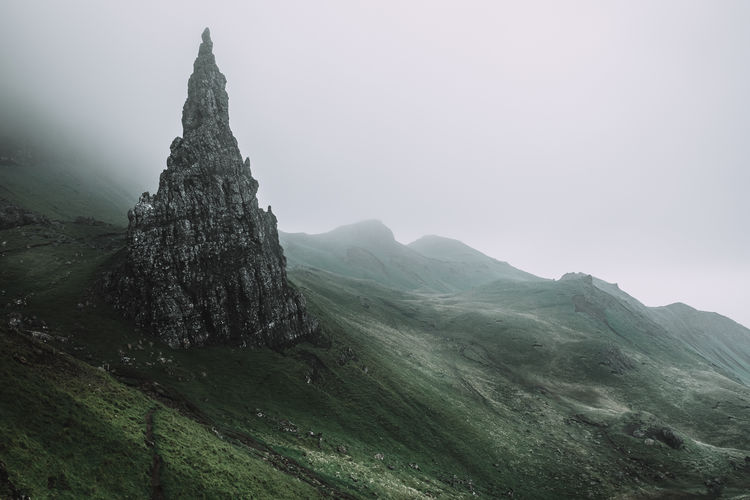 Scenic view of mountain range against sky