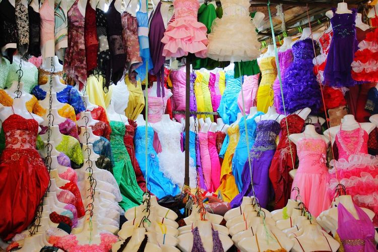 Full frame shot of colorful market stall