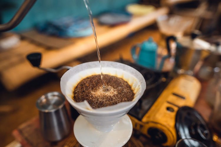 Close-up of coffee on table